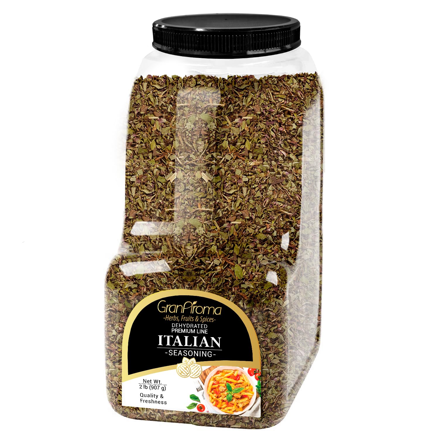 GranAroma Italian Seasoning bottle with vibrant herb blend for pasta and dressings