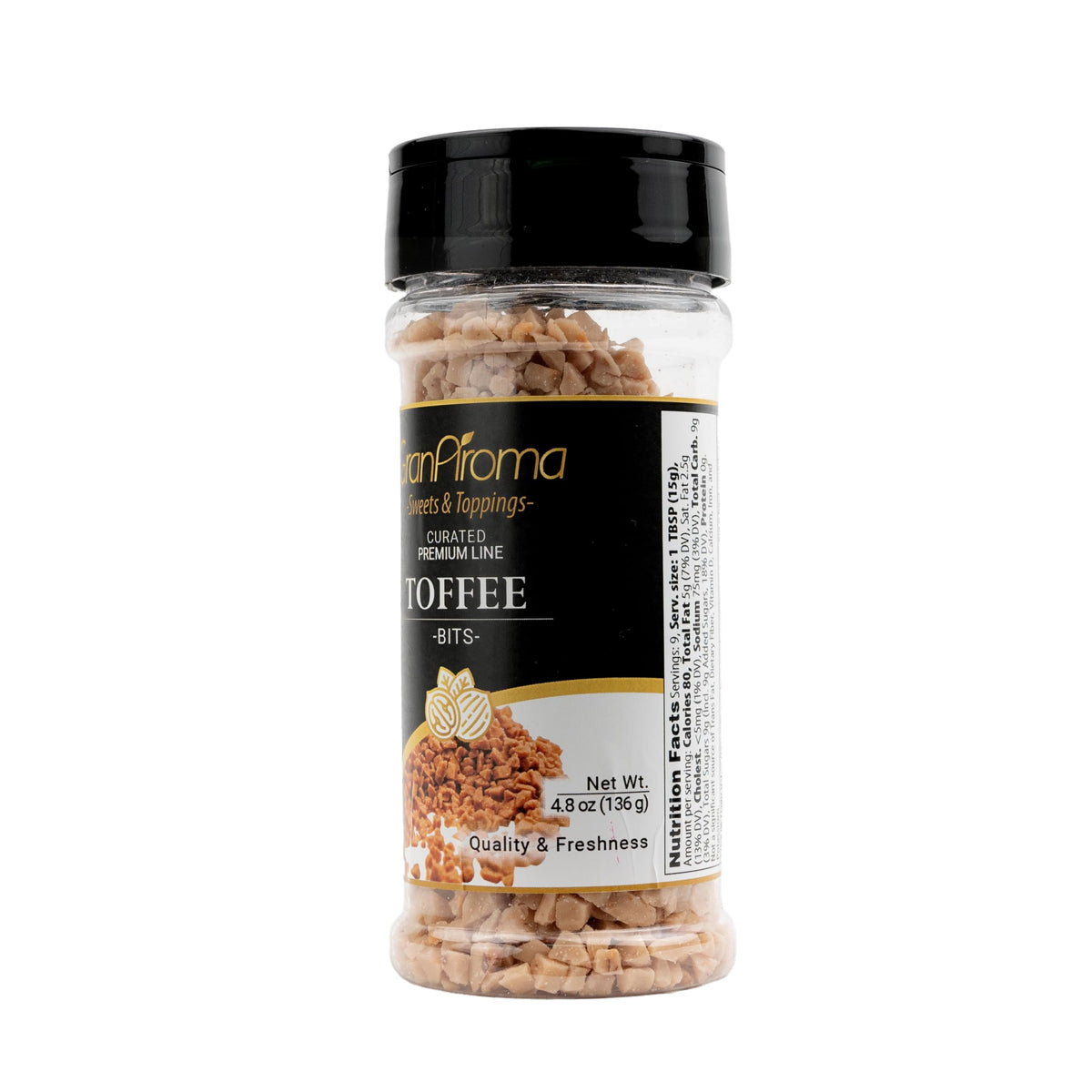 GranAroma Toffee Bits on ice cream showcase a delightful crunch