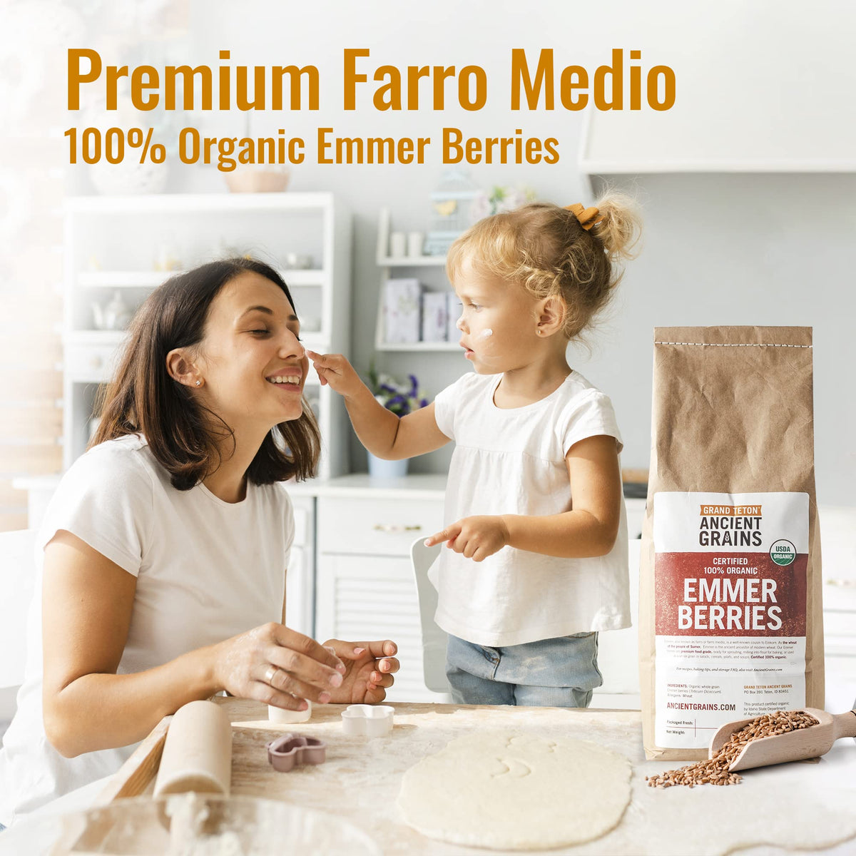 Grand Teton Emmer Wheat Berries – premium organic whole grain for versatile cooking.