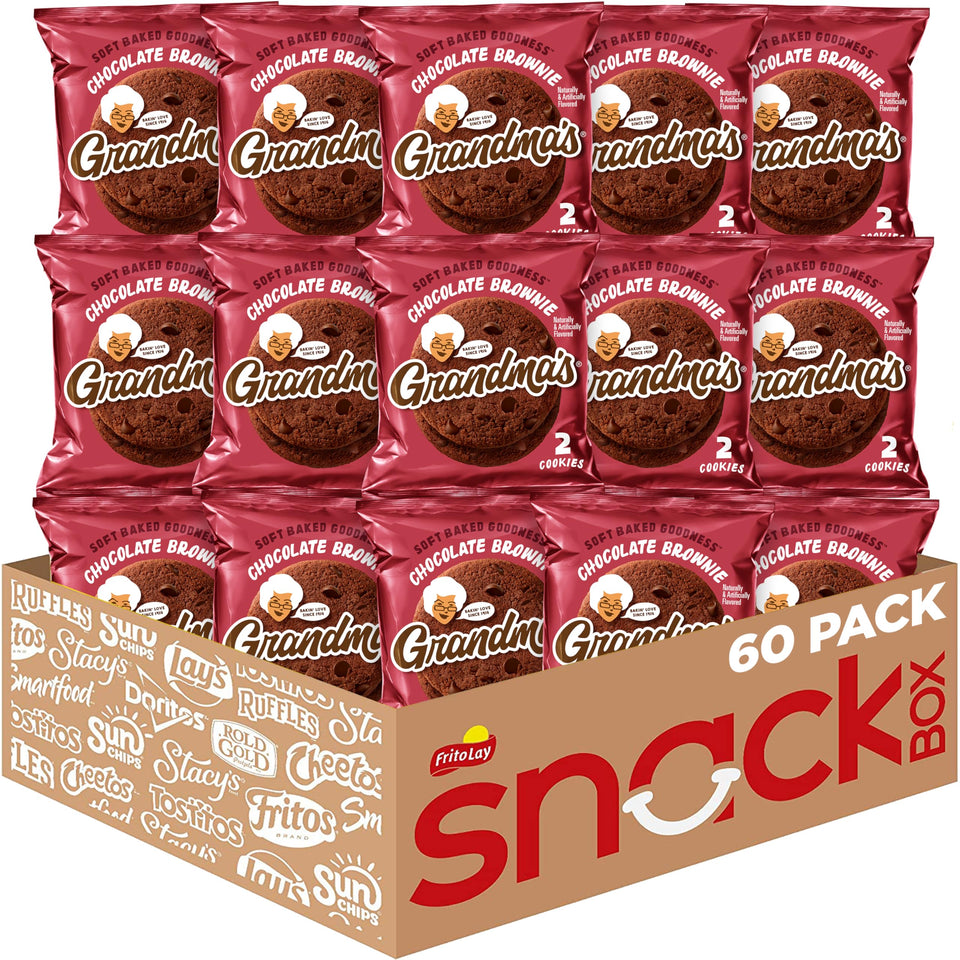 Grandma's Chocolate Brownie cookies bulk pack in a hero shot, ideal for sharing.