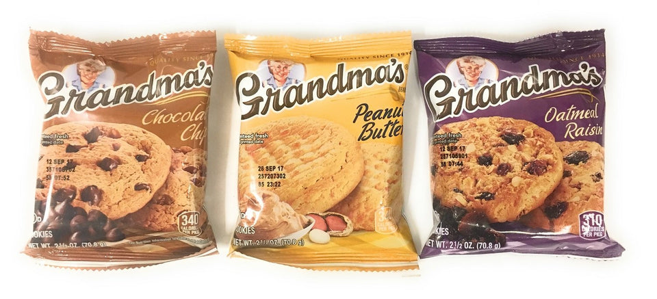Grandma's Cookies 2.5oz bundle with trio flavors, ideal for sharing and on-the-go snacking