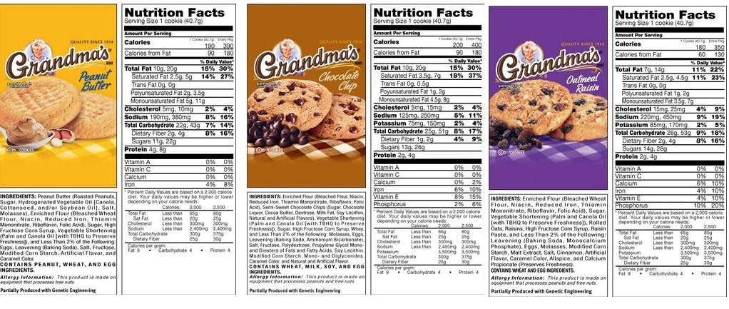 Grandma's Cookies oatmeal raisin 2.5oz pack ready for lunchbox or desk snack