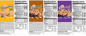 Grandma's Cookies oatmeal raisin 2.5oz pack ready for lunchbox or desk snack