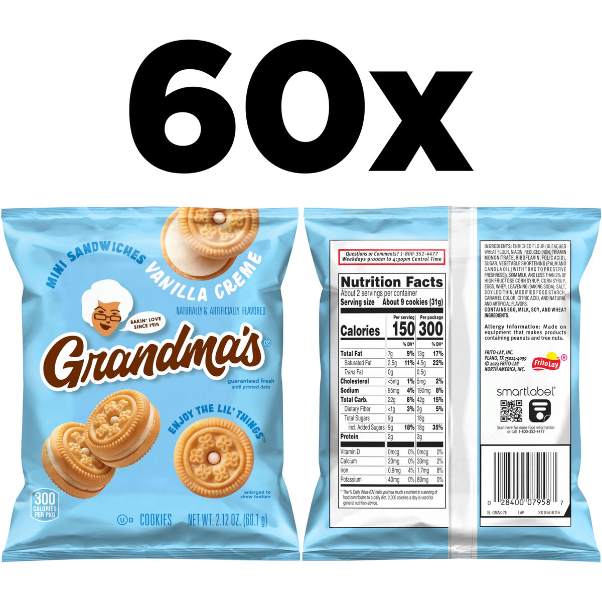 Grandma's Mini Vanilla Creme Cookies bulk display: ideal for parties, offices, and gatherings.