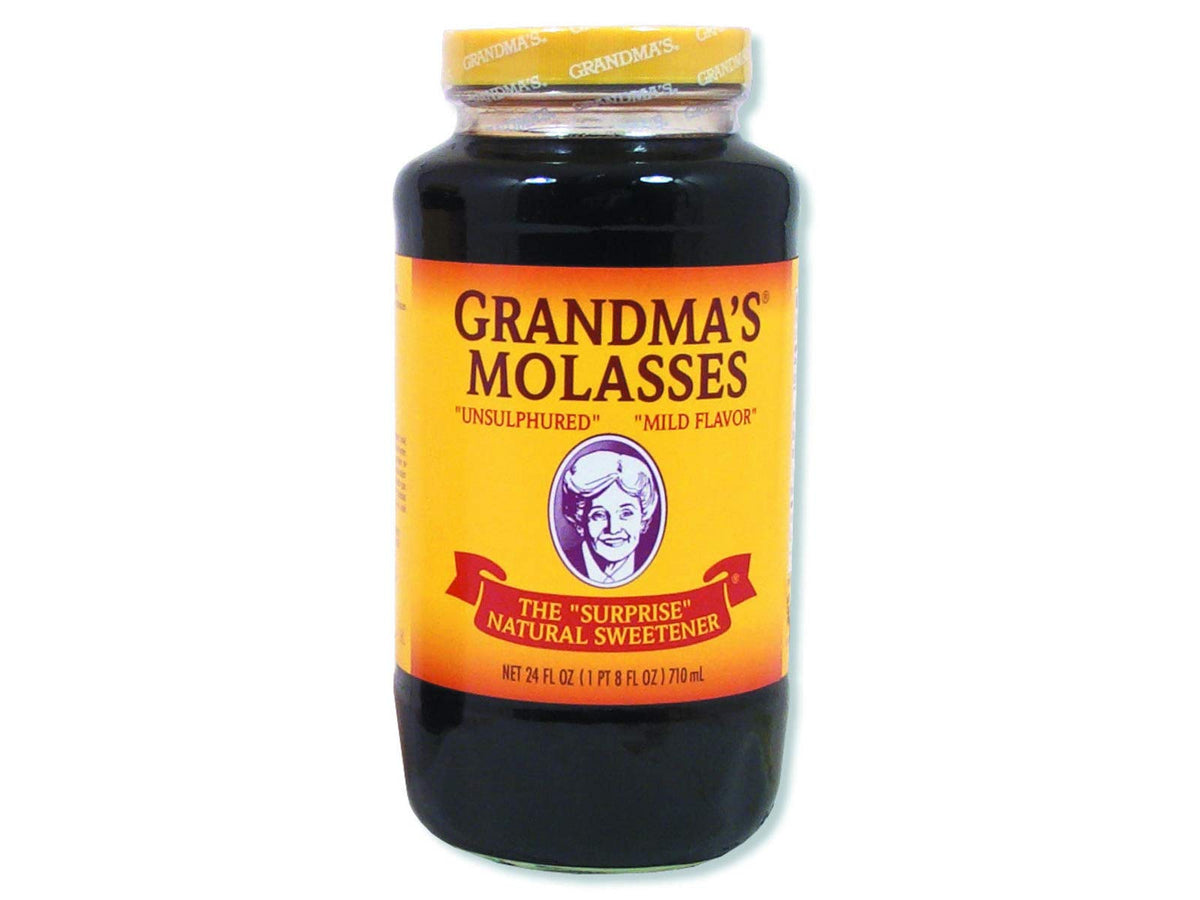 Grandma's Unsulphered Molasses 24 oz container for baking and rich flavor