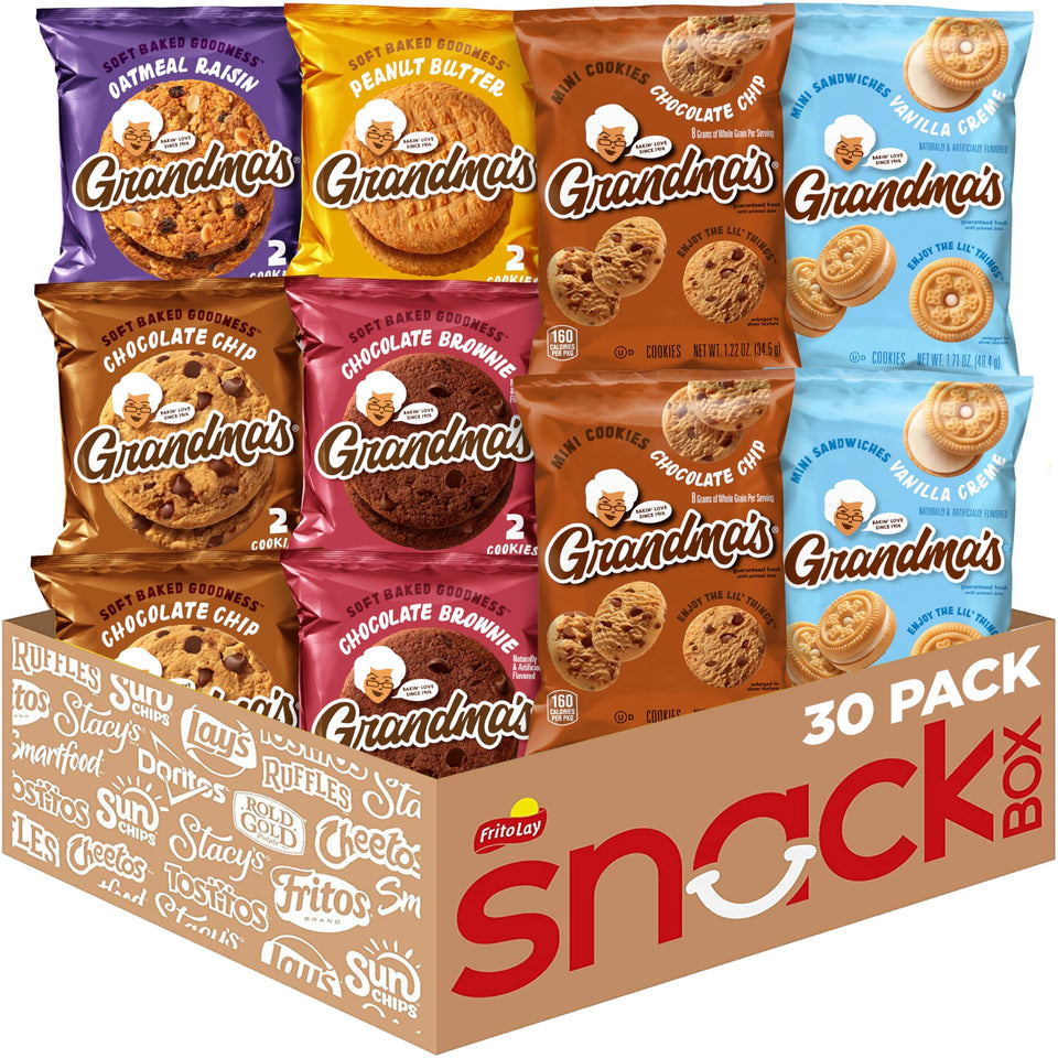Grandma's Variety Pack cookies arranged for on-the-go snacking