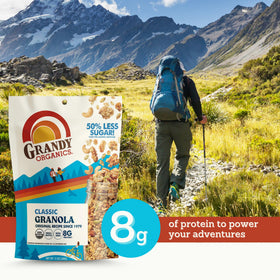 Grandy Organics granola honey-sweetened for balanced breakfast sweetness