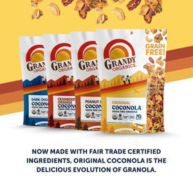 Grandy Organics Coconola Packaged three-pack for lunches and on-the-go