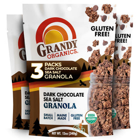 Grandy Organics granola front-pack, organic and gluten-free snack
