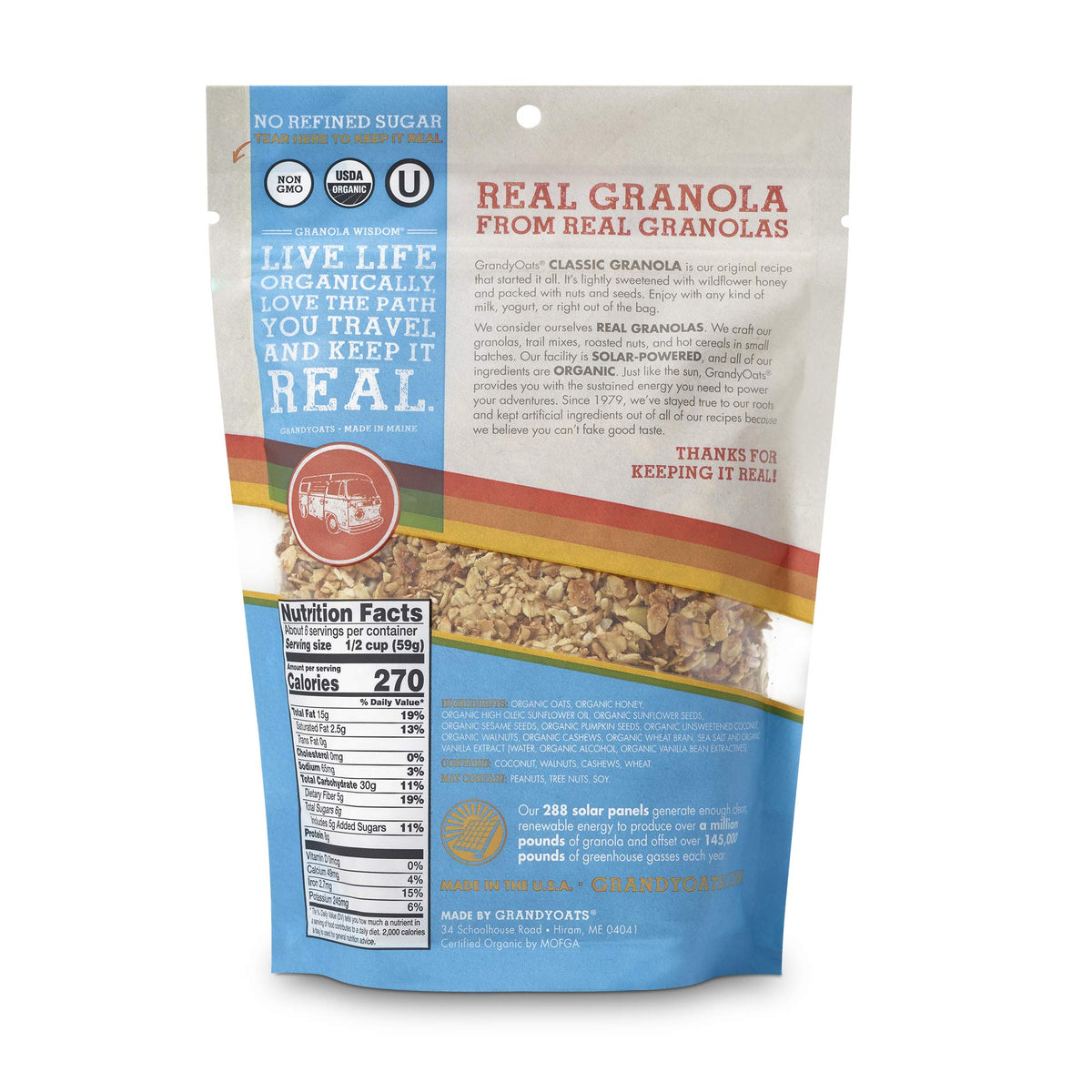 Grandy Oats Granola Classic close-up image showing crunchy texture and honey sweetness for quick breakfasts.