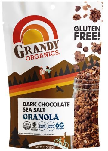 Grandy Organics granola with dark chocolate sea salt, a tasty, energy-boosting snack