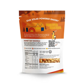 Grandy Organics Honey Nut Gluten Free Granola close-up ingredients with almonds and honey