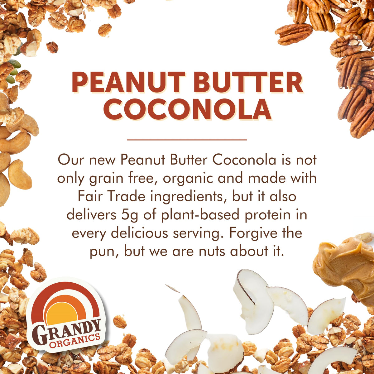Grandy Organics granola with coconut chunks and peanut butter chips