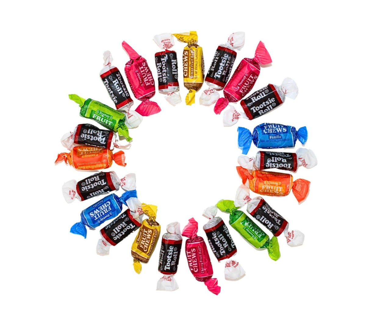 Grandys Candys Mini Tootsie Roll Chews, assorted flavors, colorful bite-sized treats