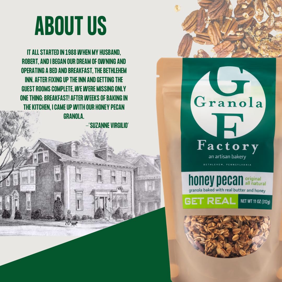 Granola Factory Honey Pecan bowl with milk adds crunchy texture.