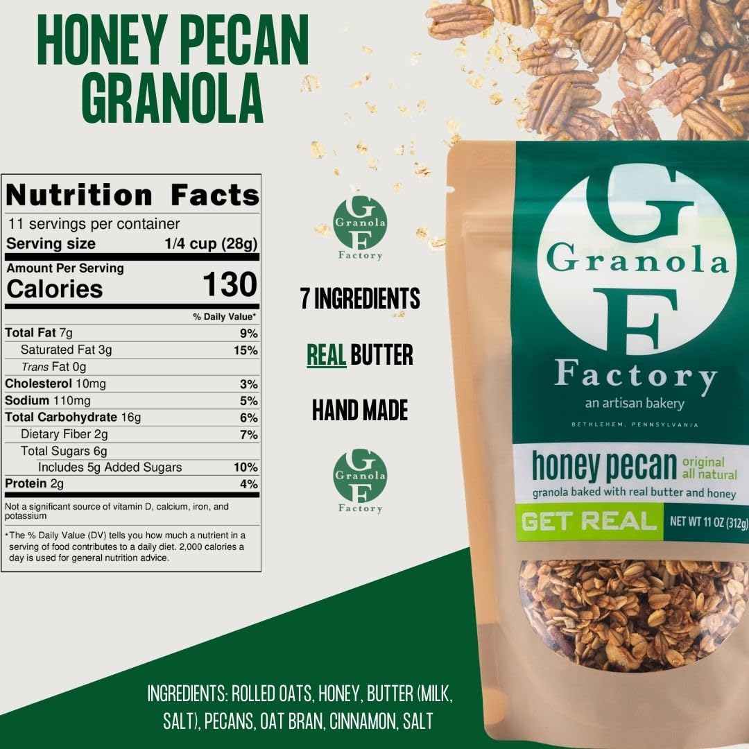 Granola Factory Honey Pecan yogurt parfait topping for a balanced breakfast.