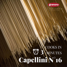 Bronze-die texture boosts sauce cling in Granoro Capellini.