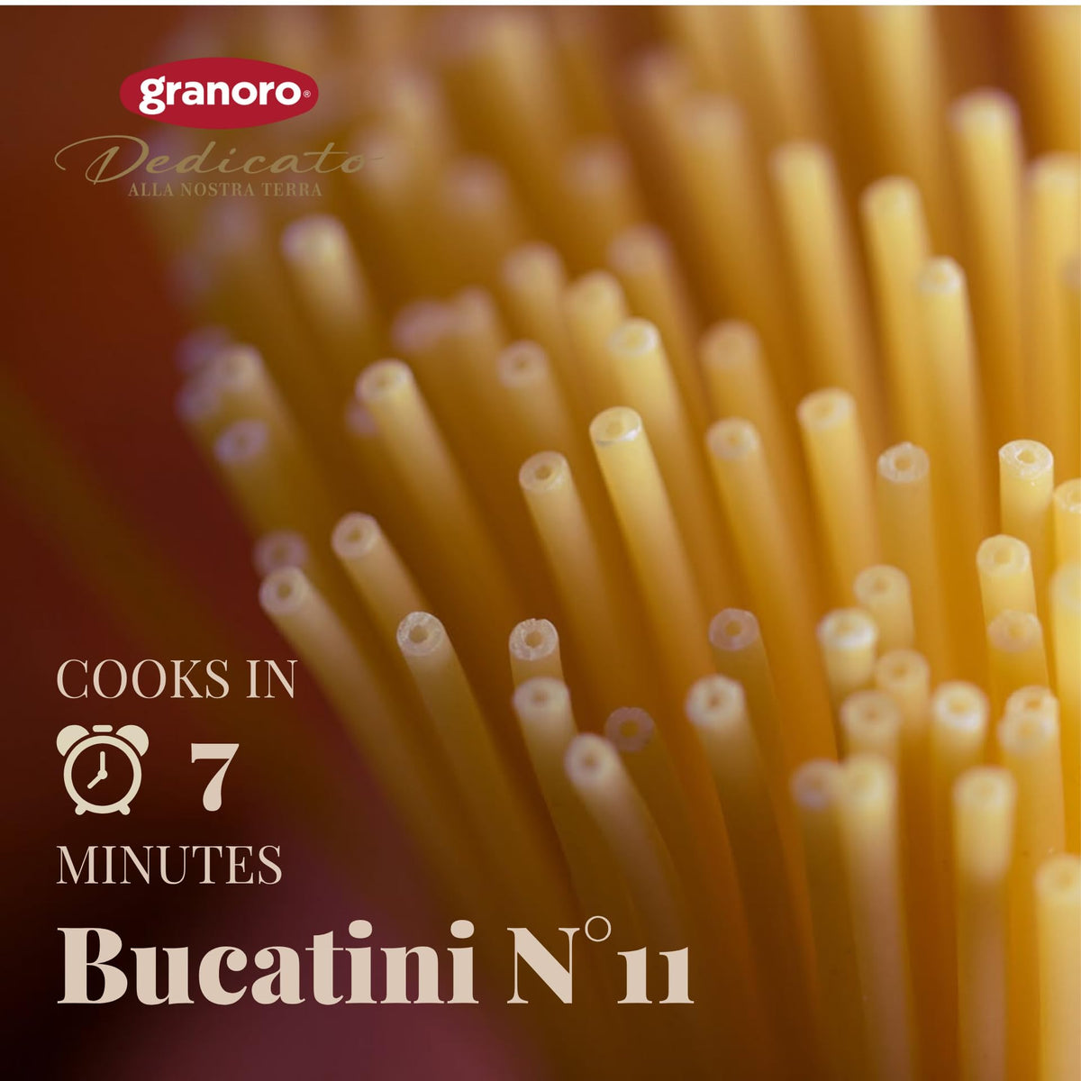 Granoro Dedicato Bucatini bronze-die extrusion preserves texture and aroma.