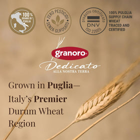 Granoro Dedicato Bucatini uses 100% Apulian durum wheat semolina.