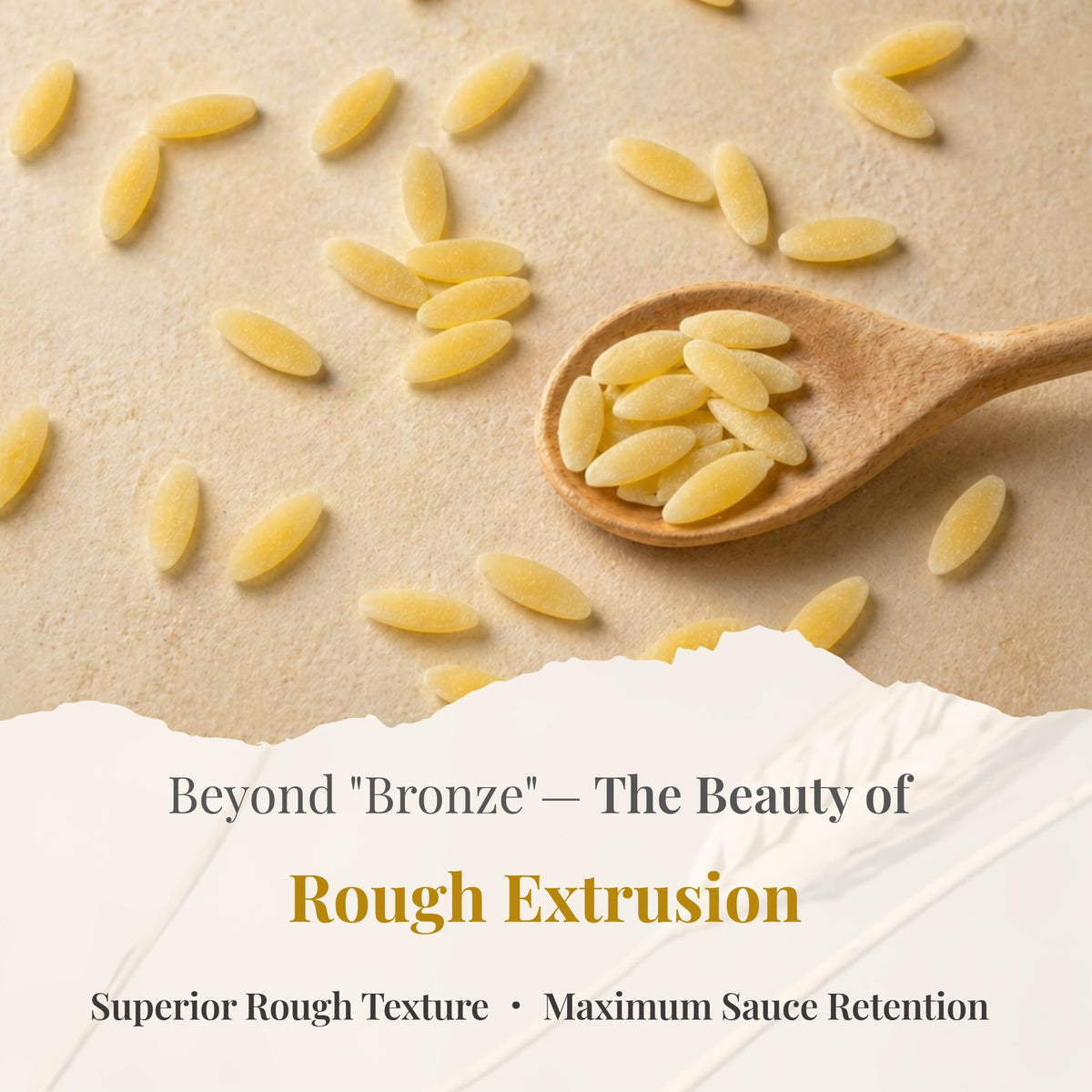 Granoro Dedicato Orzo69 bronze-drawn-details, rough surface helps sauce cling.