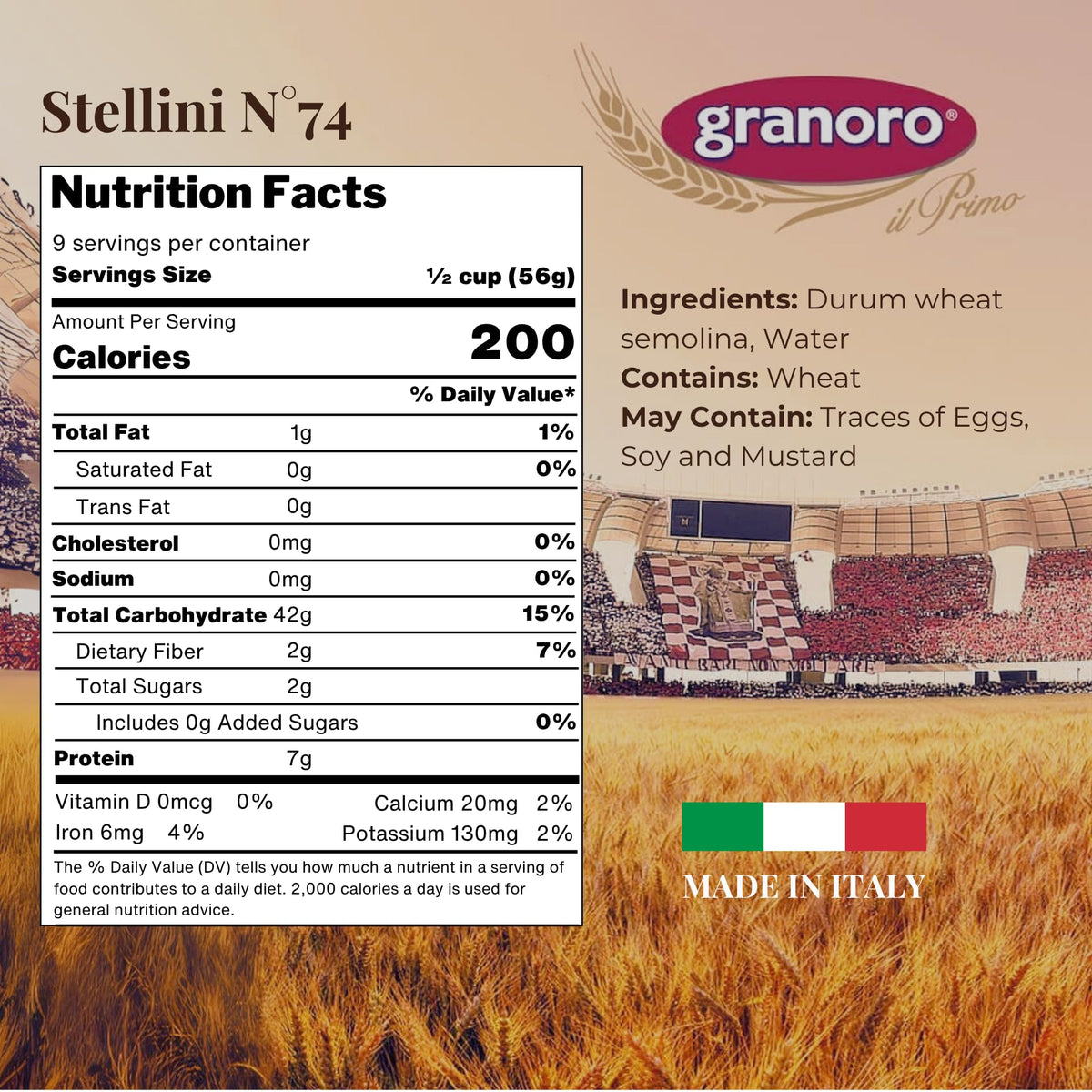 Granoro Stelline 74 stars cooking in soups, quick six-minute preparation.