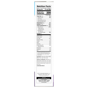 Grape-Nuts Original nutrient label emphasizing fiber and iron.
