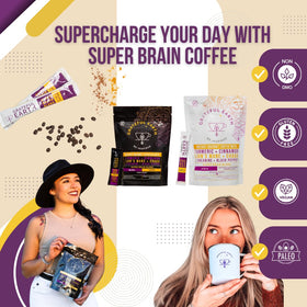 Grateful Earth L-Theanine boost image suggesting calm alertness in coffee mix