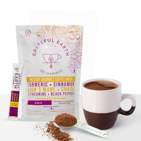 Grateful Earth ready-to-pour cup ready for quick energy and focus