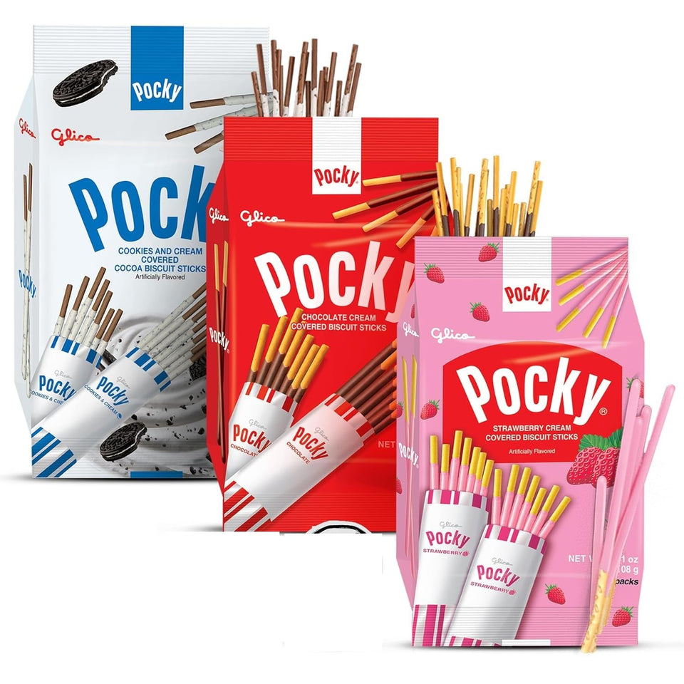Grateful Grocer Pocky sticks strawberry front view for on-the-go snacking.