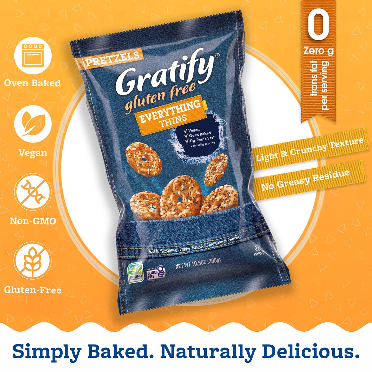 Gratify Gluten Free Everything Thins on a snack plate with dips, great for pairing and crunch.