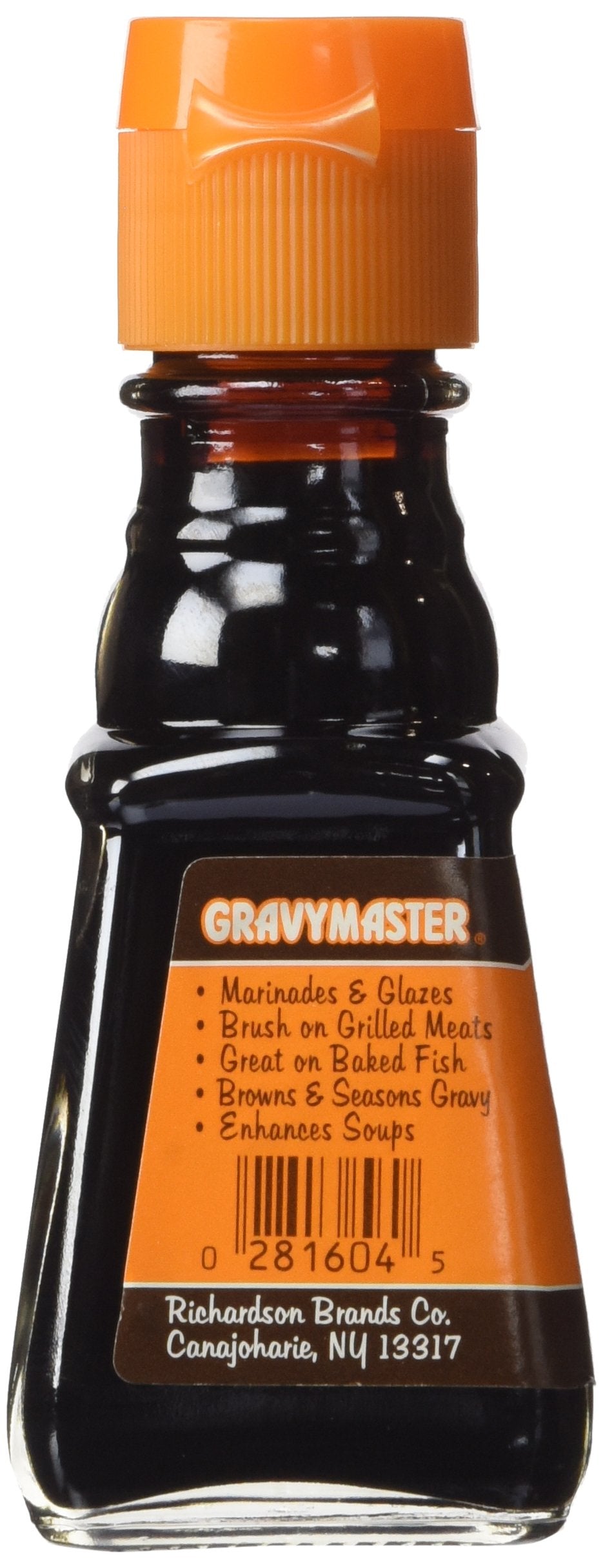 Gravy Master bottle pour, quick flavor boost for pan sauces.