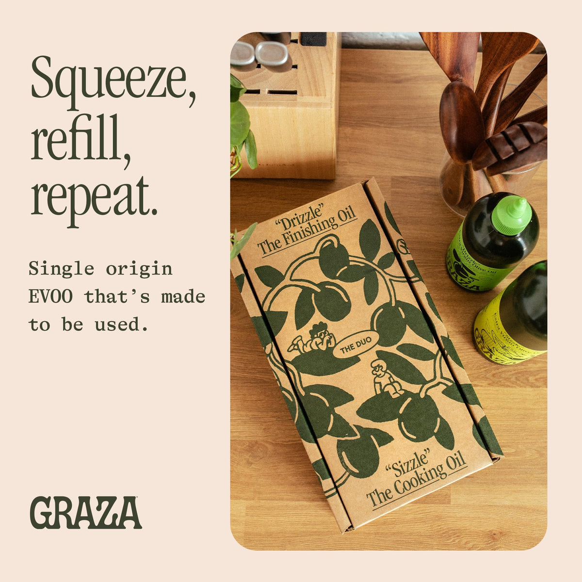 Graza single-origin label closeup highlights quality and origin.