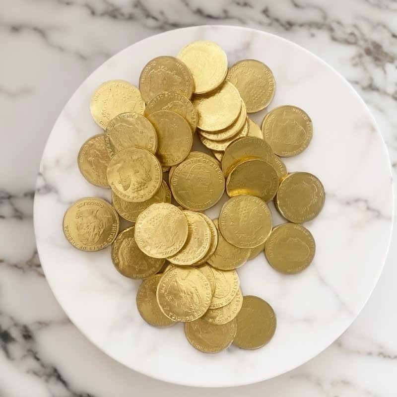 Great Bay Chocolates coins served on a tray for events.