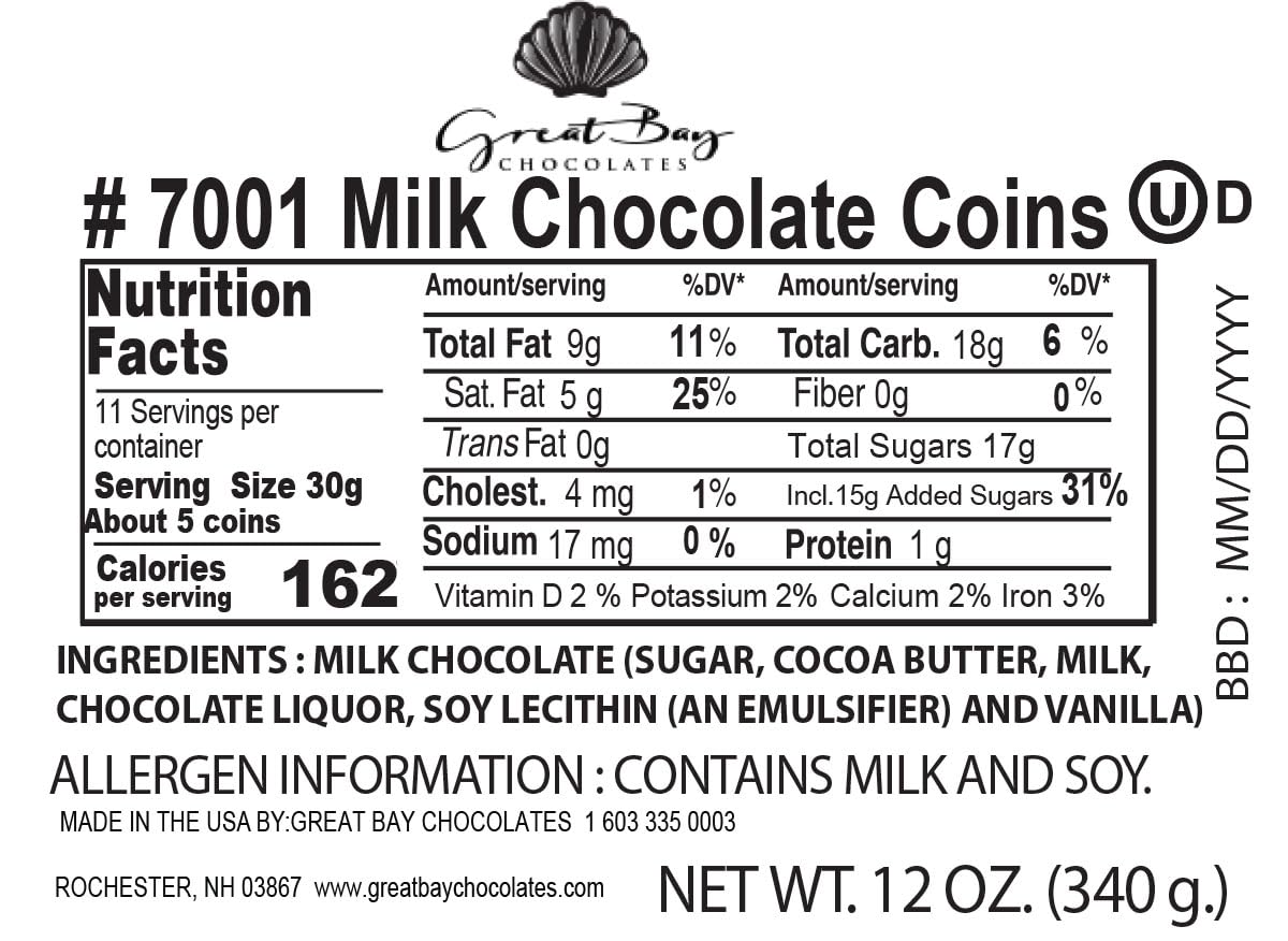 Great Bay Chocolates nut-free facility certification badge, safe snack option.