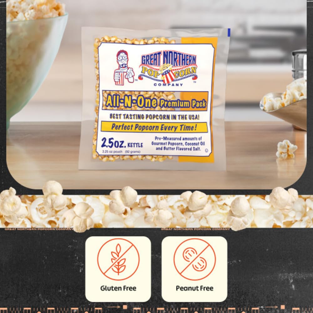 Great Northern Popcorn 24-pack case for bulk movie night supplies.