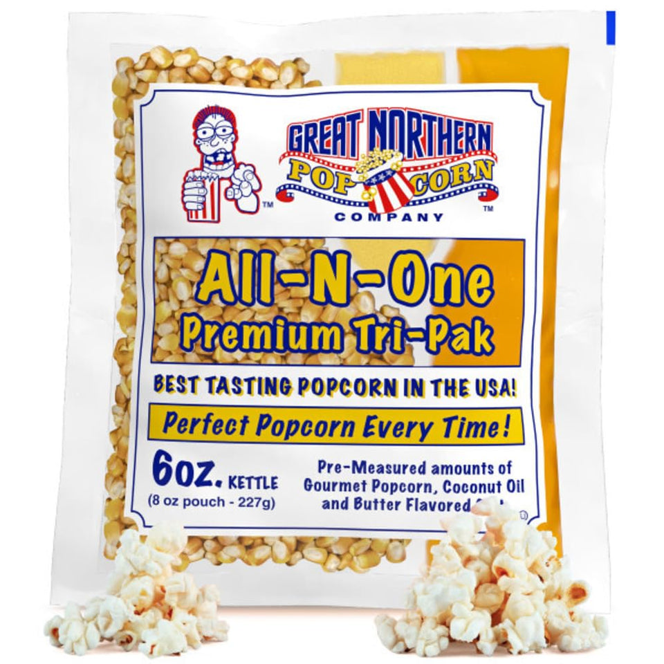 Great Northern Popcorn 6oz packets ready for home movie night flavor