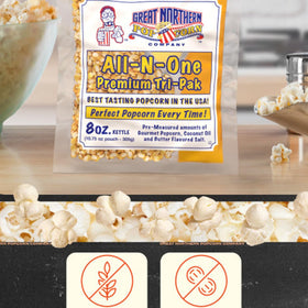 Great Northern Popcorn 8-ounce kettle compatibility for quick pops.