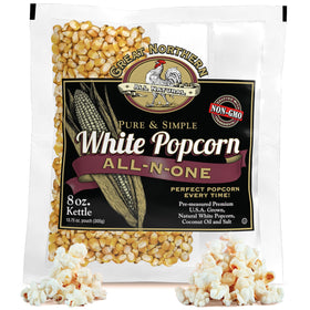 Great Northern Popcorn 8oz white kernels for quick at-home popping