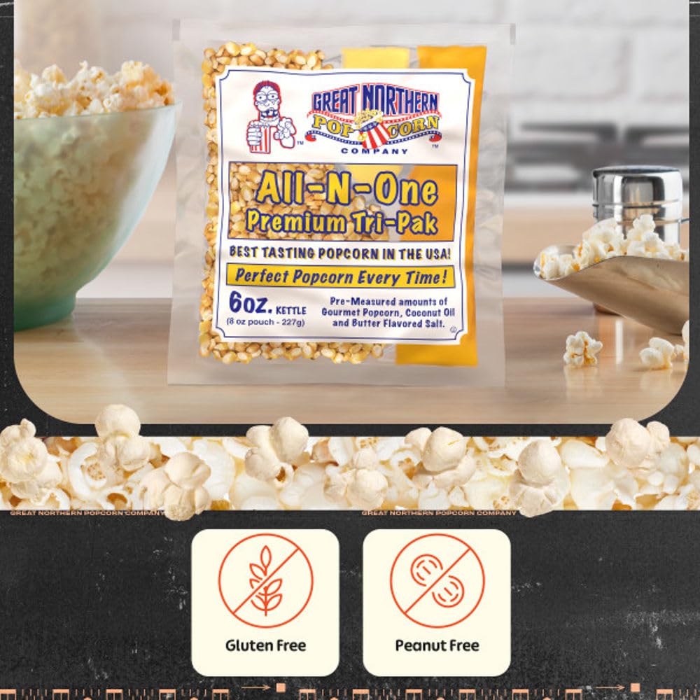 Great Northern Popcorn flavored salt packet for balanced seasoning.