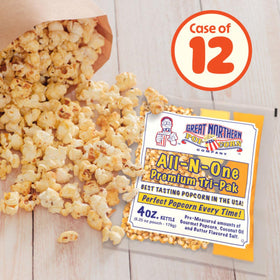 Great Northern Popcorn coconut oil included pack ideal for consistent results.