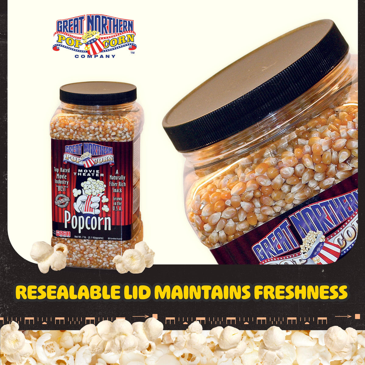 Great Northern Popcorn fluffy popcorn from yellow kernels for gatherings