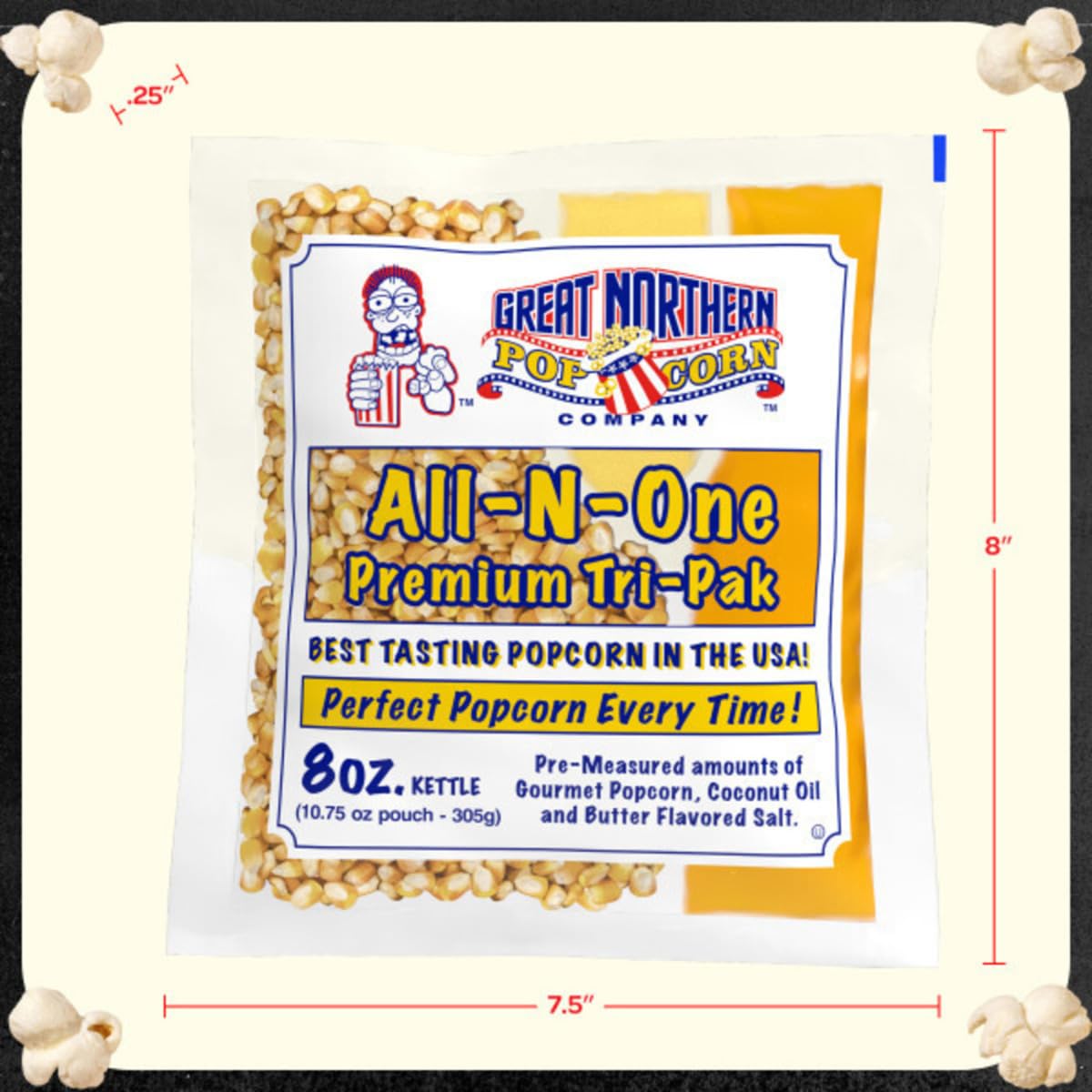 Great Northern Popcorn 8oz kettle compatibility for standard home machines.