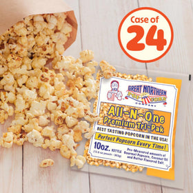 Great Northern Popcorn kettle-ready packs for easy movie-night prep.