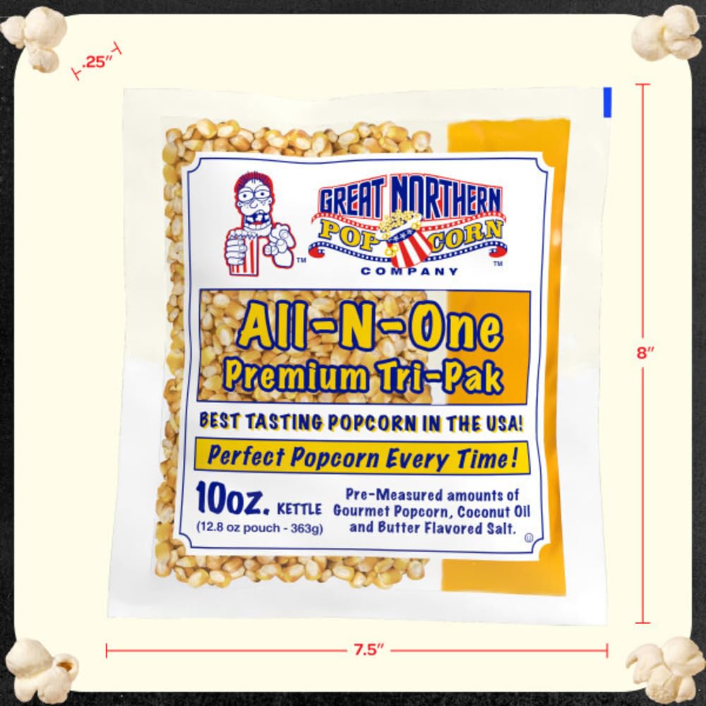 Great Northern Popcorn movie-theater flavor for home entertainment.