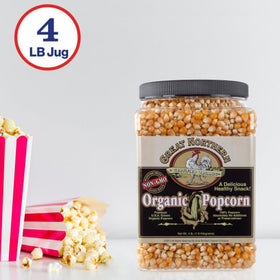 Great Northern Organic Kernels suited for popcorn machines for crowds.
