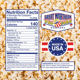 Great Northern Popcorn packaging shows clear contents and simple storage for busy homes.