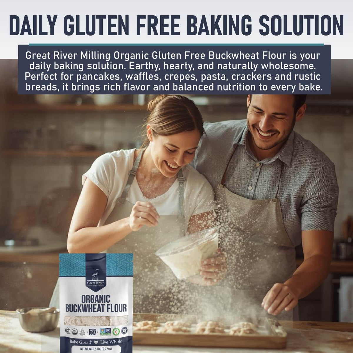 Great River Milling Buckwheat Muffins baking scene in oven.