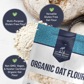 Great River Milling Oat Flour cookies; tender crumb in baked goods.
