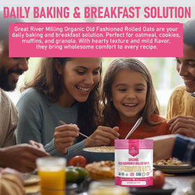 Great River Milling Organic Old Fashioned Rolled Oats cookies baked with chewy oat goodness.