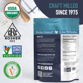Fresh bag of Great River Milling flour ready for everyday baking
